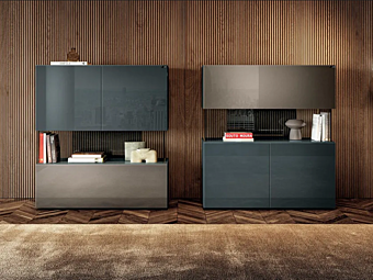 Стеклянный высокий буфет LAGO AIR 2647 2647B 2647, 2647B фабрика LAGO из Италии