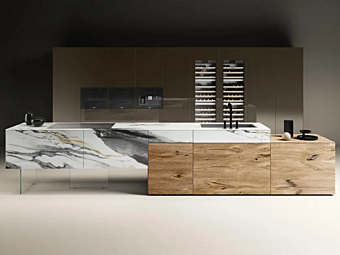 Кухня из мрамора и стекла LAGO Marble Xglass Linear 36E8 1922 Кухня из мрамора и стекла LAGO Marble Xglass Linear 36E8 1922 фабрика LAGO из Италии