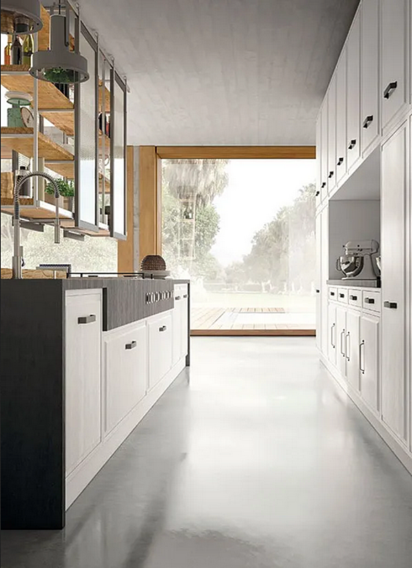 Современная кухонная мебель с островом и ручками MARCHI GROUP  Brera 76 фабрика MARCHI CUCINE из Италии. Фото №2