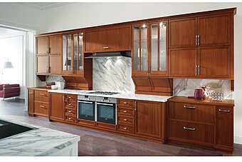 Линейная встроенная кухня с островом из материала ASTER CUCINE Avenue 6 фабрика Aster Cucine из Италии