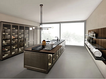 Кухня с островом из материала Euromobil Filo фабрика Euromobil из Италии