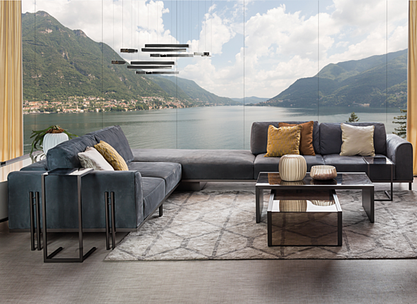 Угловой кожаный диван с обитой спинкой BIZZOTTO ITALIA Ikat 6085 фабрика Bizzotto Italia из Италии. Фото №4