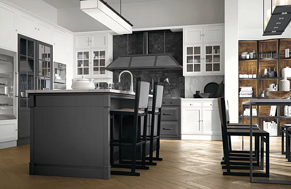 Современная встроенная кухня с островом и ручками MARCHI GROUP Artis фабрика MARCHI CUCINE из Италии. Фото №2