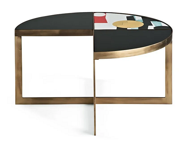 Низкий круглый кофейный стол из дерева и металла коллекции Carousel MARIONI 02871 фабрика MARIONI из Италии. Фото №1