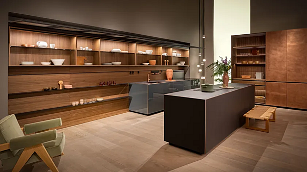 Настенный кухонный модуль из дерева VALCUCINE Vela фабрика VALCUCINE из Италии. Фото №5