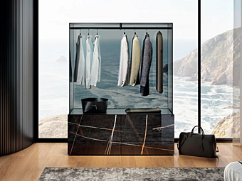 Секционный стеклянный шкаф с ящиками LAGO AIR 2122 2122 фабрика LAGO из Италии