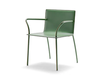 Кресло с подлокотниками из кожи с эффектом старения FASEM Lys P фабрика FASEM из Италии