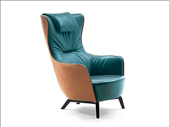 Кресло бержера с обитой спинкой из ткани  POLTRONA FRAU Mamy Blue фабрика POLTRONA FRAU из Италии