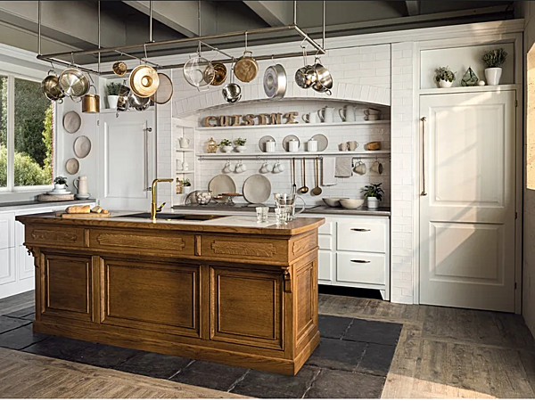 Кухня с островом из дерева MARCHI GROUP Essenza фабрика MARCHI CUCINE из Италии. Фото №1