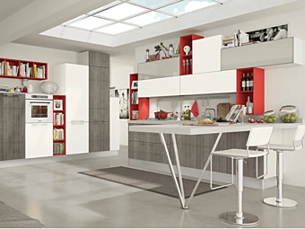 Кухня с ручками из массива LUBE CUCINE Noemi 1 Кухня с ручками из массива LUBE CUCINE Noemi 1 фабрика LUBE CUCINE из Италии
