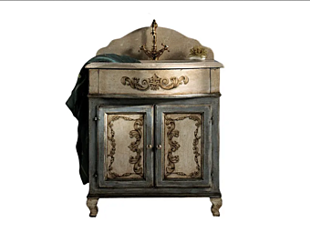 Напольная тумба под раковину из массива дерева с интегрированной раковиной Interiors Italia CB1530 фабрика Interiors Italia из Италии