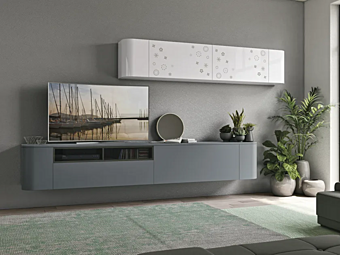Секционный стенд для хранения из дерева с мягкой спинкой LUBE CUCINE Clover NECK LIVING