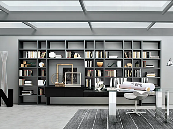 Открытый деревянный книжный шкаф MISURAEMME Crossing фабрика MisuraEmme из Италии