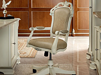 Кресло-реклайнер с вращающейся основой и 5 спицами MODENESE GASTONE 13502 фабрика MODENESE GASTONE из Италии