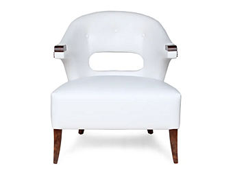 Кресло с обивкой из кожи и подлокотниками BRABBU Nanook фабрика BRABBU из Италии