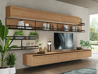 Секционный настенный шкаф для хранения из материала LUBE CUCINE Flavour Living 10