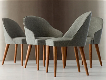 Кресло с обитой спинкой из ткани BertO Judy фабрика BertO из Италии