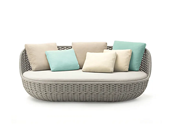 Диван на двоих с обитой спинкой из полиэстера PAOLA LENTI ORBITRY B143ME фабрика PAOLA LENTI из Италии