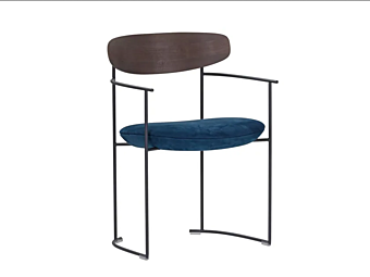 Кресло с обивкой из ткани и металлическим каркасом POTOCCO Keel 922/P фабрика POTOCCO из Италии