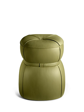 Обитый кожаный табурет POLTRONA FRAU Lepli фабрика POLTRONA FRAU из Италии