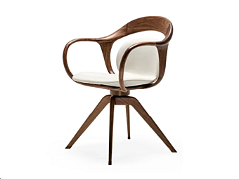 Кресло с подлокотниками и вращающимся механизмом из ткани Norah GIORGETTI 70600 фабрика GIORGETTI из Италии