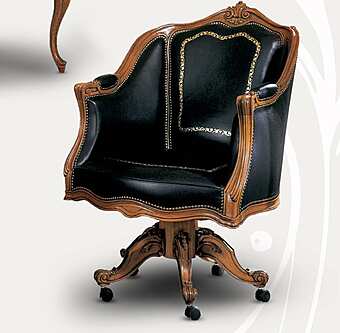 Кресло с обитой спинкой из кожи и массива дерева FRATELLI RADICE 207 фабрика FRATELLI RADICE из Италии