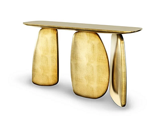 Прямоугольный консольный стол из золотых листьев BRABBU Ardara фабрика BRABBU из Италии