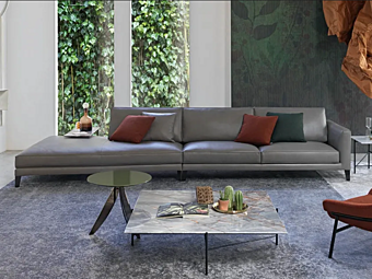 Секционный кожаный диван с мягкой спинкой BertO Time Break фабрика BertO из Италии