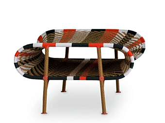 Ковровая скамья из полиэтиленовых нитей ручной работы MOROSO Shadowy 017 фабрика Moroso из Италии