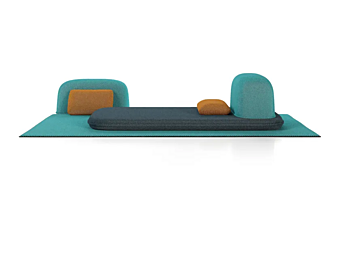 Диван-лежак с обитой спинкой из ткани для сада Liu Jo Living Collection Caillou фабрика Liu Jo Living Collection из Италии