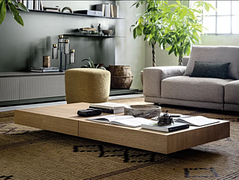 Кофейный столик квадратный из дерева с эффектом тени NOVAMOBILI SHADOWS фабрика NOVAMOBILI из Италии