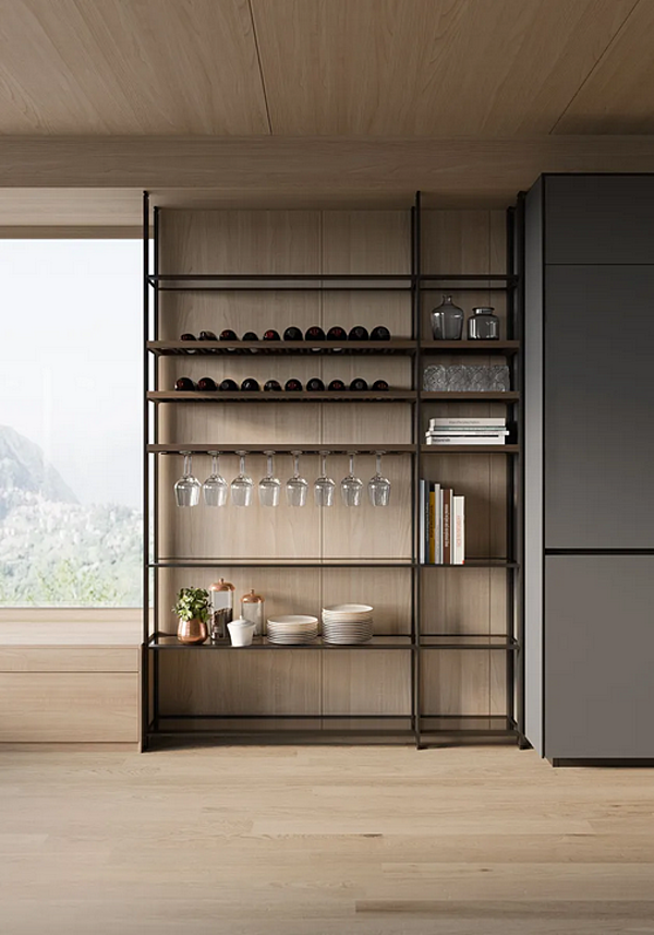 Кухонные полки с креплением от пола до потолка из материала VALCUCINE Terra Cielo фабрика VALCUCINE из Италии. Фото №2