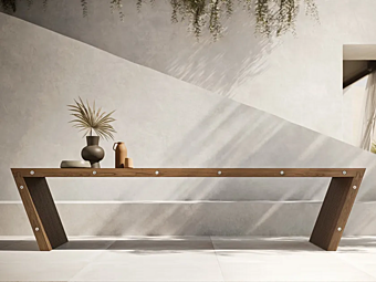 Прямоугольный стол из массива дерева для сада MODULNOVA XY фабрика Modulnova из Италии