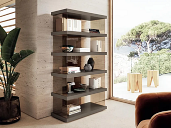 Книжный шкаф из дерева и стекла LAGO Air 2684 2684 фабрика LAGO из Италии