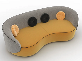 Диван с мягкой спинкой из ткани CTS SALOTTI Fusion Bean фабрика CTS SALOTTI из Италии