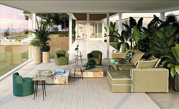 Тканевый пуф с мягкой спинкой CASAMILANO Petite Lea фабрика CASAMILANO из Италии. Фото №3