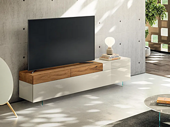 ТВ-кабинет из дерева и стекла с ящиками LAGO 36E8 2657 2657 фабрика LAGO из Италии