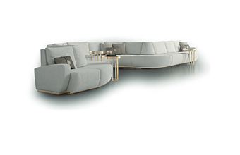 Секционный изогнутый диван из ткани BIZZOTTO ITALIA Dune 6095