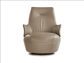 Кресло с обитой спинкой из кожи POLTRONA FRAU Assaya фабрика POLTRONA FRAU из Италии