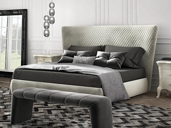 Двуспальная кровать с обитой спинкой из ткани EOS CASA +39 C22020, C22021, C22022, C22023 фабрика CASA +39 из Италии
