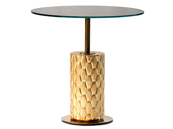 Круглый стеклянный высокий боковой столик Snake MARIONI 02142T фабрика MARIONI из Италии. Фото №1