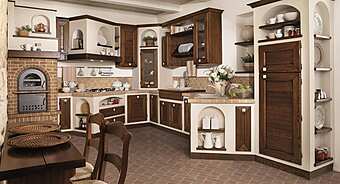 Кухня из ясеня с ручками LUBE CUCINE Luisa NOCE ANTICO фабрика LUBE CUCINE из Италии