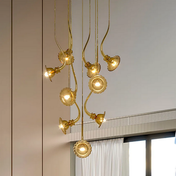 Подвесная лампа из blown glass коллекции Ikebana 9 MULTIFORME SS3370-9 фабрика MULTIFORME из Италии. Фото №2