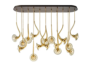 Подвесная лампа из blown glass коллекции Ikebana 16 MULTIFORME SL3370-16-FB фабрика MULTIFORME из Италии