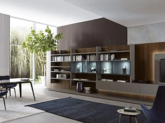 Модульная стенка для хранения с интегрированным освещением MISURAEMME Crossing фабрика MisuraEmme из Италии