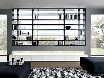 Секционный книжный шкаф с телевизионной стойкой MISURAEMME Crossing фабрика MisuraEmme из Италии