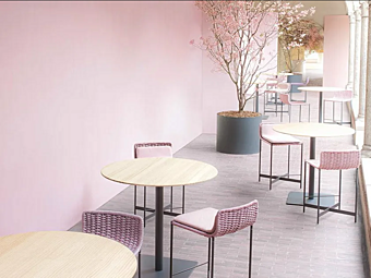 Садовый табурет из технической ткани PAOLA LENTI Heron B45L/B45M фабрика PAOLA LENTI из Италии