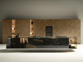 Кухня из стекла с полками LAGO Glass Kitchen 36E8 1921 Кухня из стекла с полками LAGO Glass Kitchen 36E8 1921 фабрика LAGO из Италии