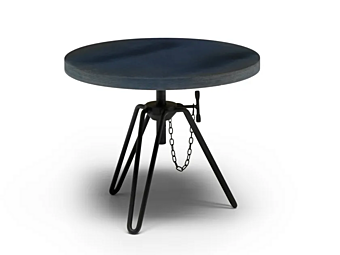 Круглый боковой стол из стали и дерева Moroso Overdyed фабрика Moroso из Италии