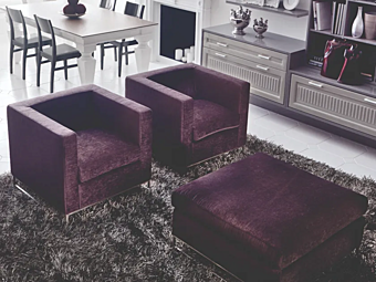 Кресло с подлокотниками из бархата Martini Interiors Convivio